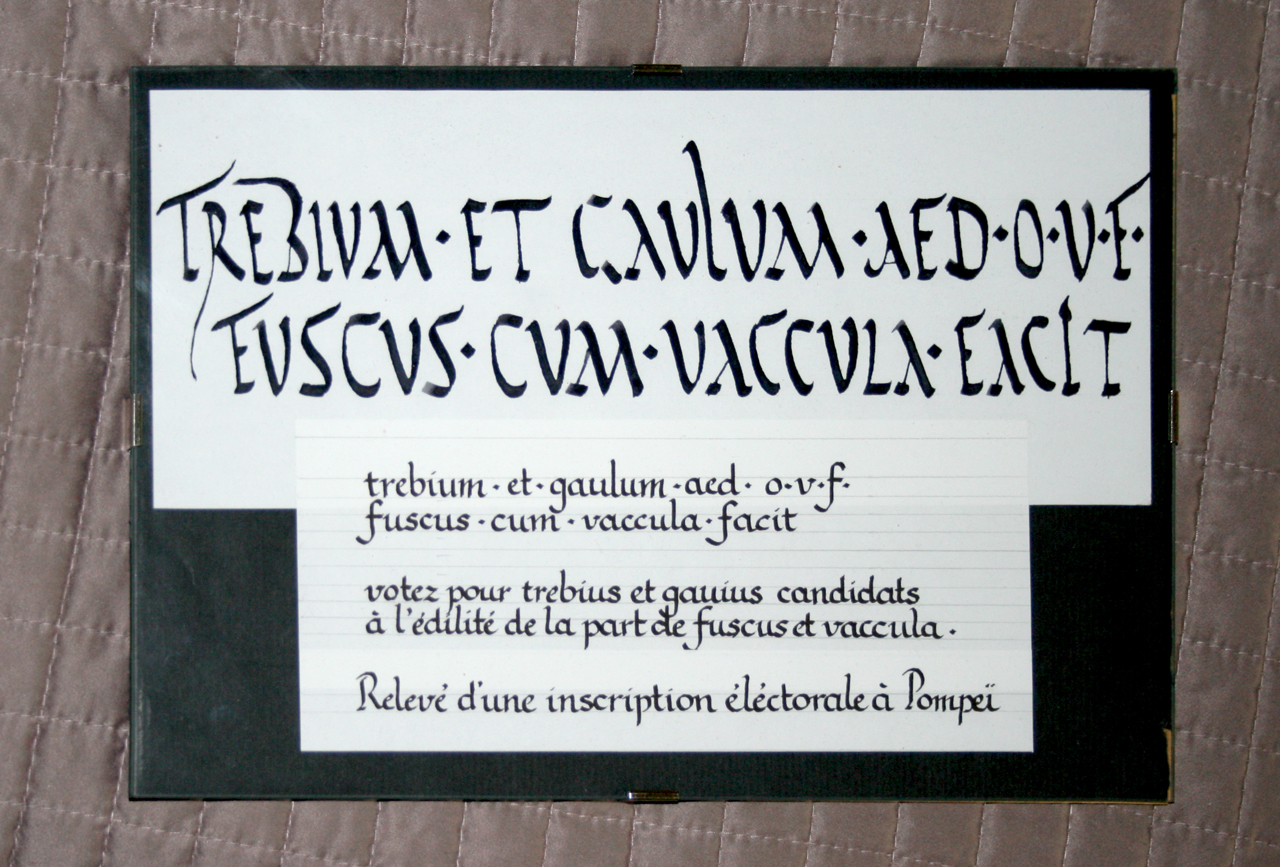 Inscription électorale relevée sur un mur de Pompéi 